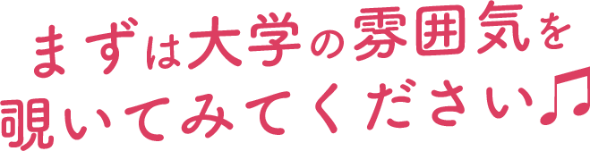 まずは大学の雰囲気を覗いてみてください♫